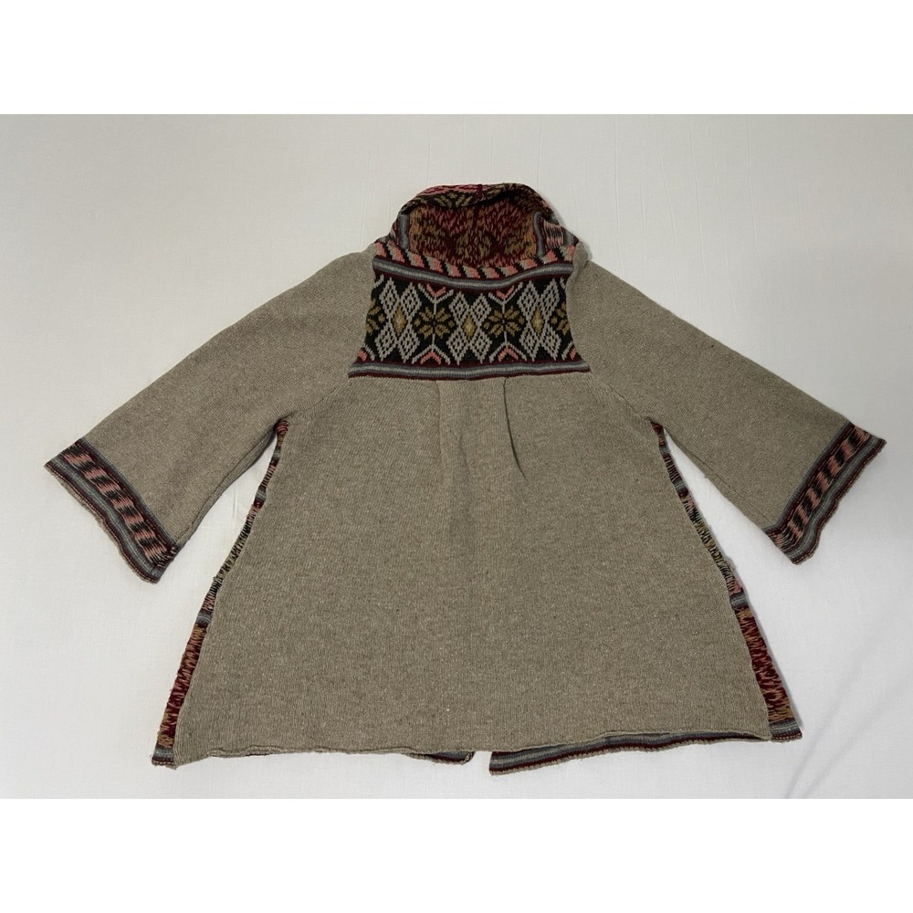 Free People Fair Isle Cardigan Sweater Medium Wool Boho Southwestern Aztec Artsy - Picture 9 of 9